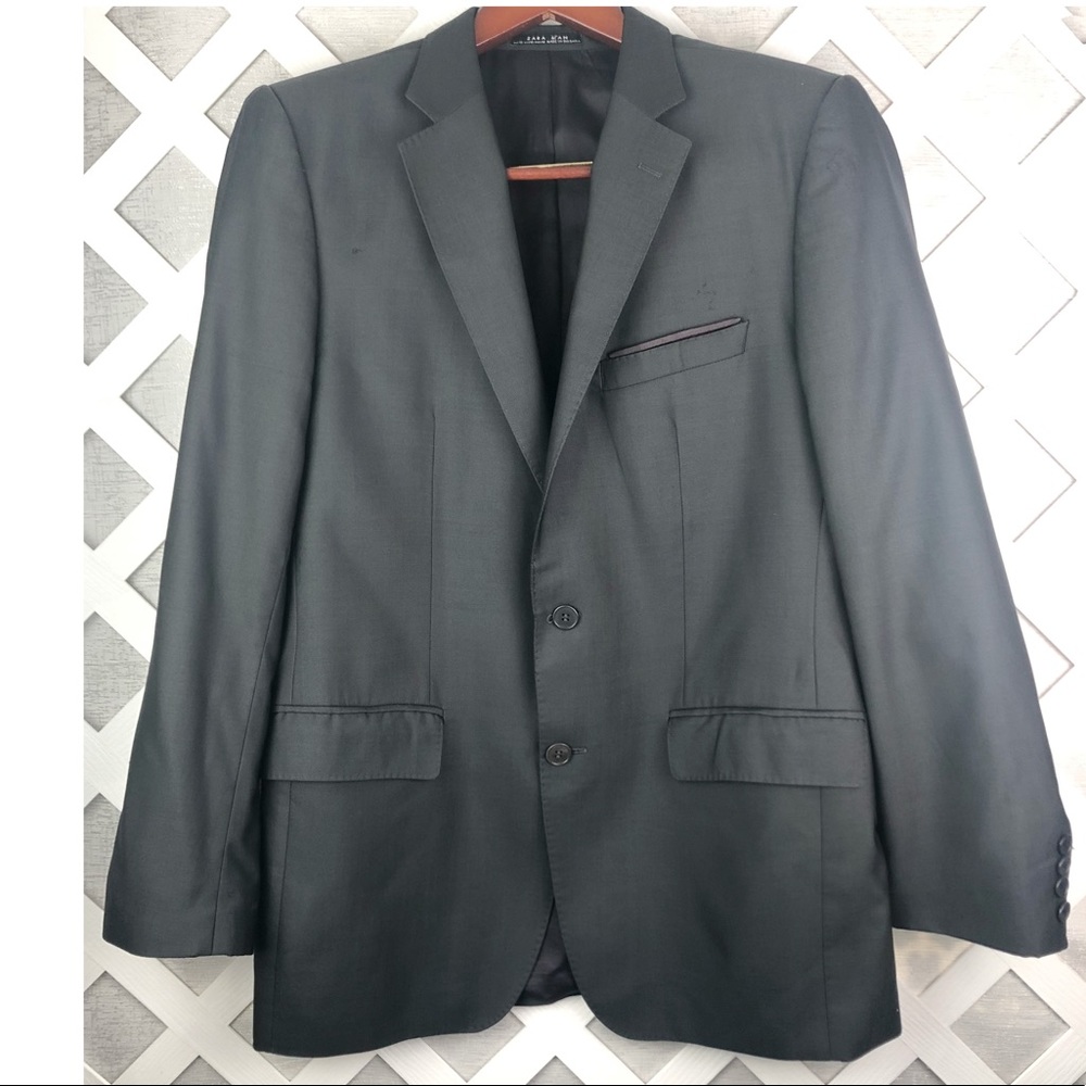 Zara Man Dark Gray Tuxedo Jacket Size 42US